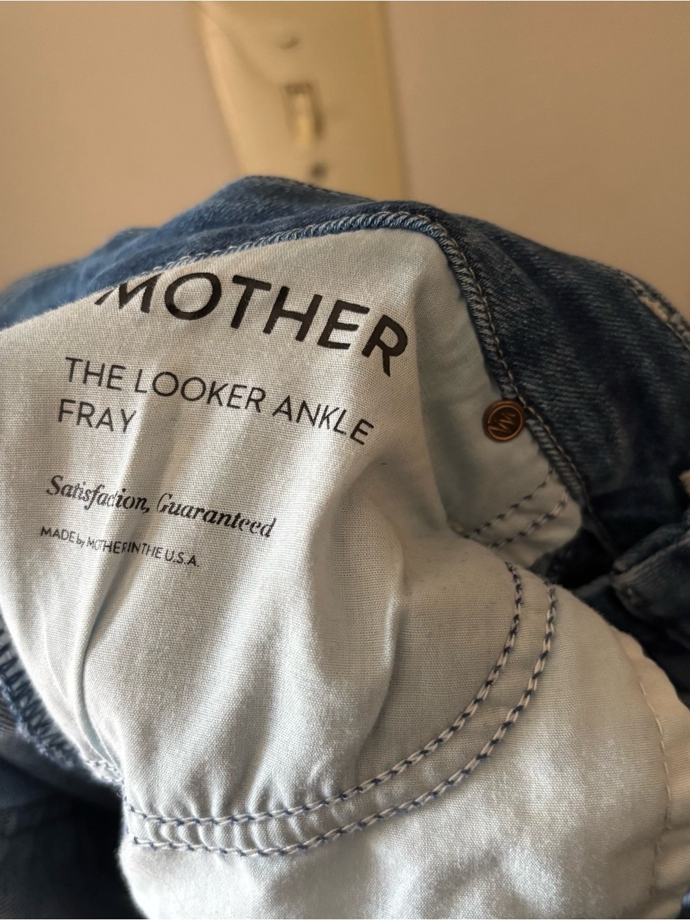 MOTHER The Looker Ankle Fray in Satisfaction Guaranteed Slim Fit Jeans Size 27 - Picture 4 of 5